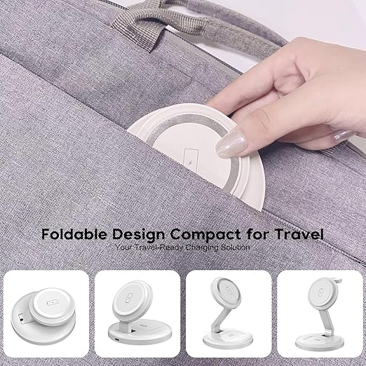 3 in 1 Foldable Magnetic Wireless Charging Station, iPhone Mag-Safe Charger - Image 7