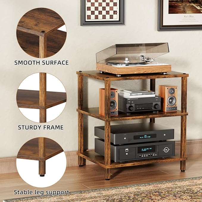 3-Tier AV Media Player Stand, Modern Stereo Cabine, Game Console Shelf - Image 7