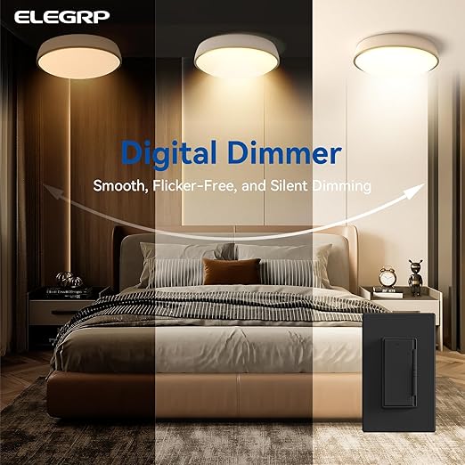 ELEGRP Dimmer Light Switch for 300W Dimmable LED/CFL Lights and 600W INC/HAL - Image 2