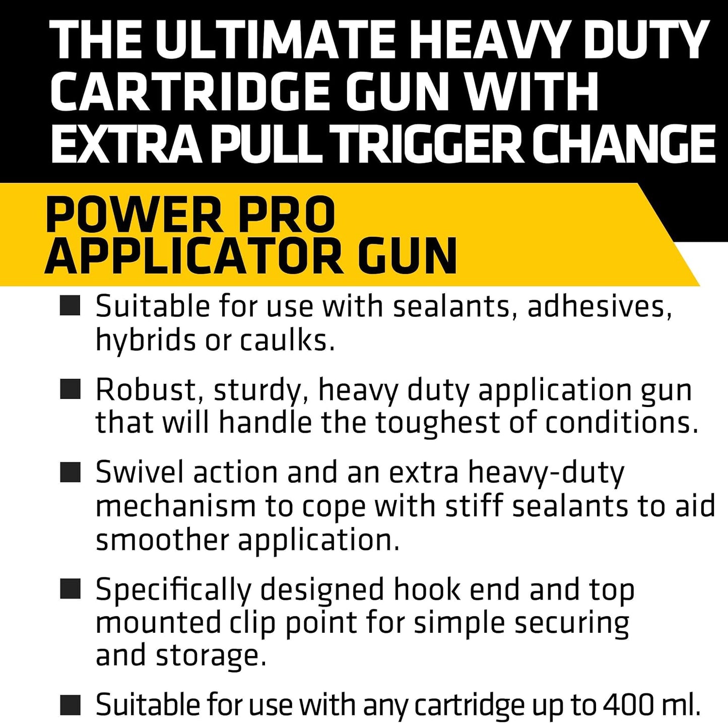 Everbuild Power Pro Heavy Duty Sealant/Adhesive Cartridge Applicator Gun