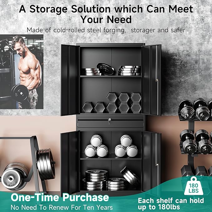 SISESOL Metal Garage Storage Cabinet - Image 8