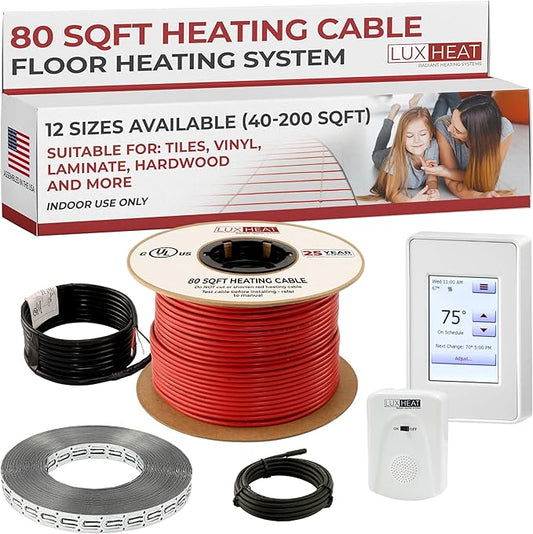 LuxHeat 80sqft Floor Heating Cable Kit - 240v Radiant Floor Heat System - by LuxHeat