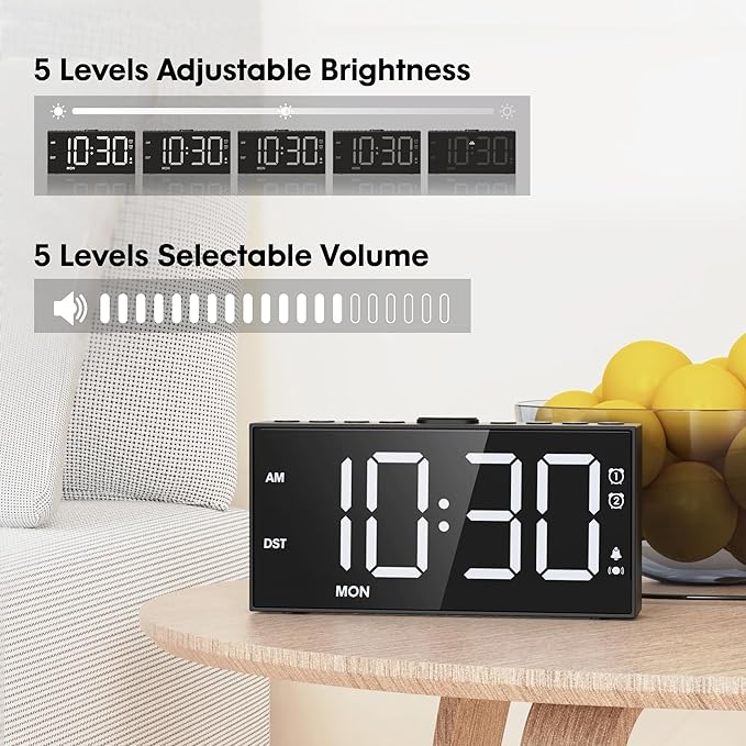 Mesqool Loud Alarm Clock for Heavy Sleeper, - Image 5