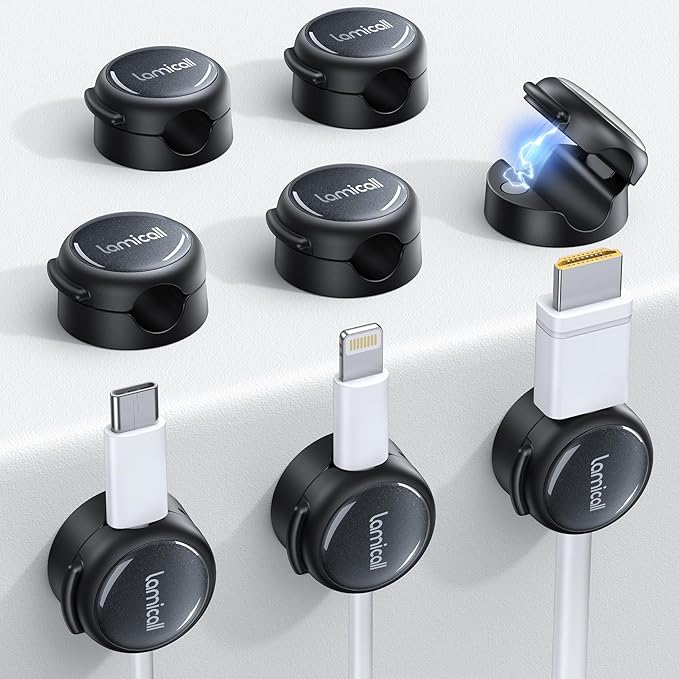 8Pack Magnetic Cord Organizer Cable Clips by Lamicall