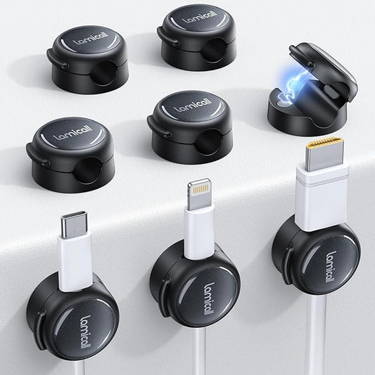 8Pack Magnetic Cord Organizer Cable Clips by Lamicall
