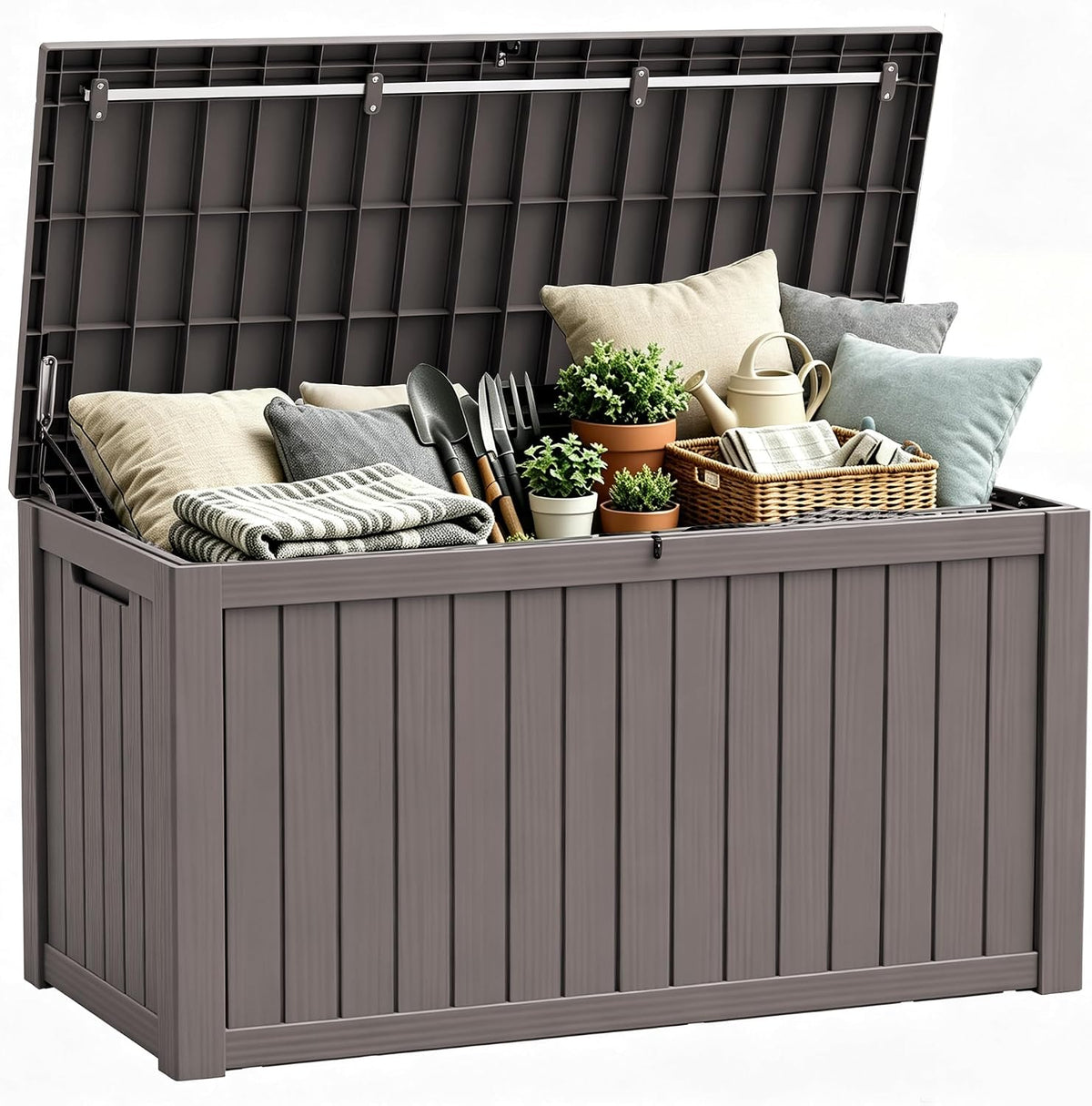 resin outdoor deck storage box waterproof (grey, 180, main product view