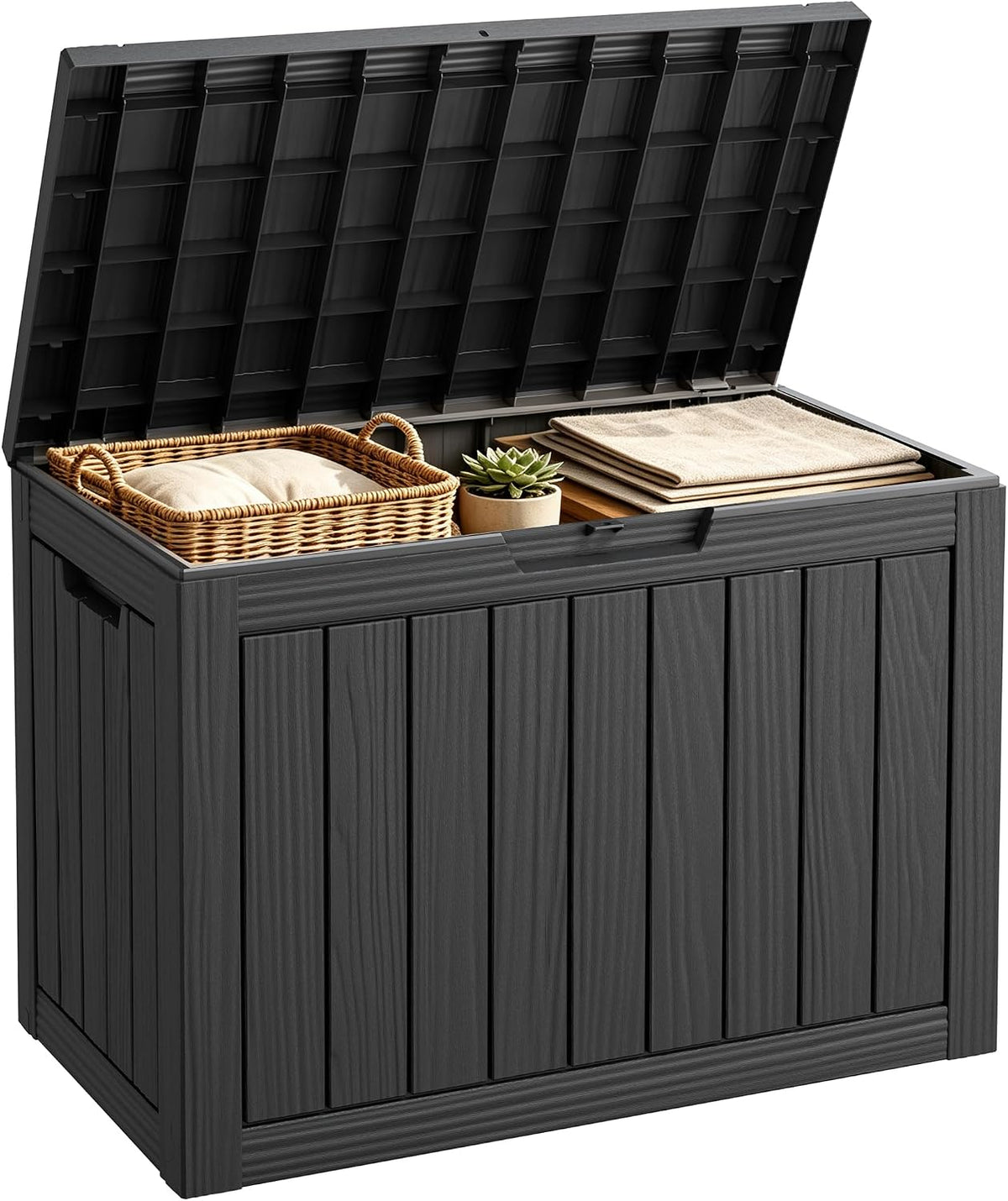 fancyango 50 gallon waterproof deck box, resin outdoor, main product view