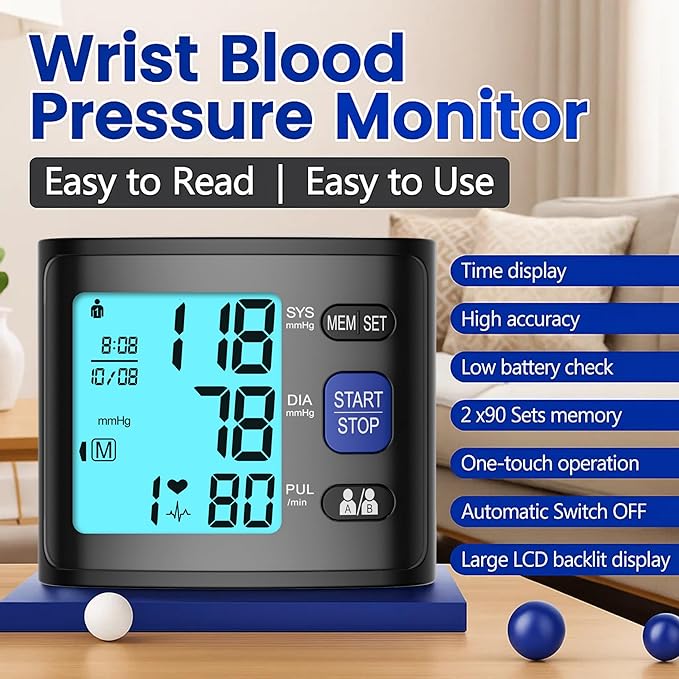 Blood Pressure Monitor Wrist Blood Pressure Cuff Automatic BP Machine - Image 2