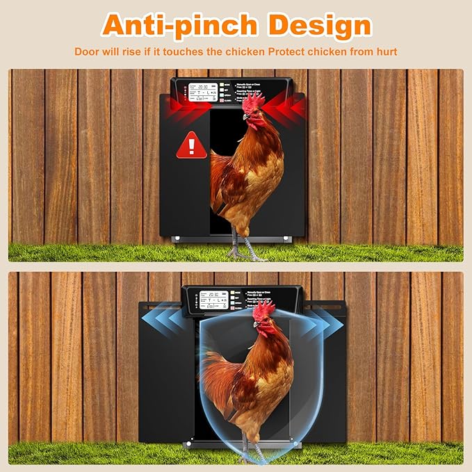 Extra Large Automatic Chicken Coop Door Solar Power, Anti-Pinch Horizontally - Image 7