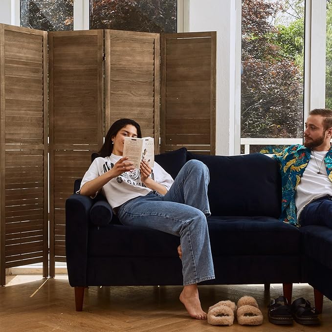 Room Dividers and Folding Privacy Screens, Wood Louvered Separators Divider Wall - Image 3
