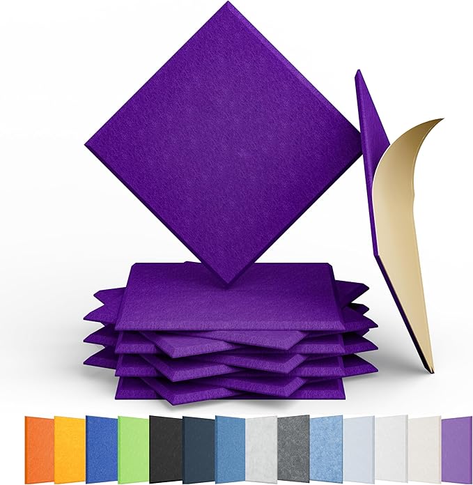 Amantech 12 Pack Acoustic Panels Self Adhesive Sound Proof Foam, High Density by Amantech