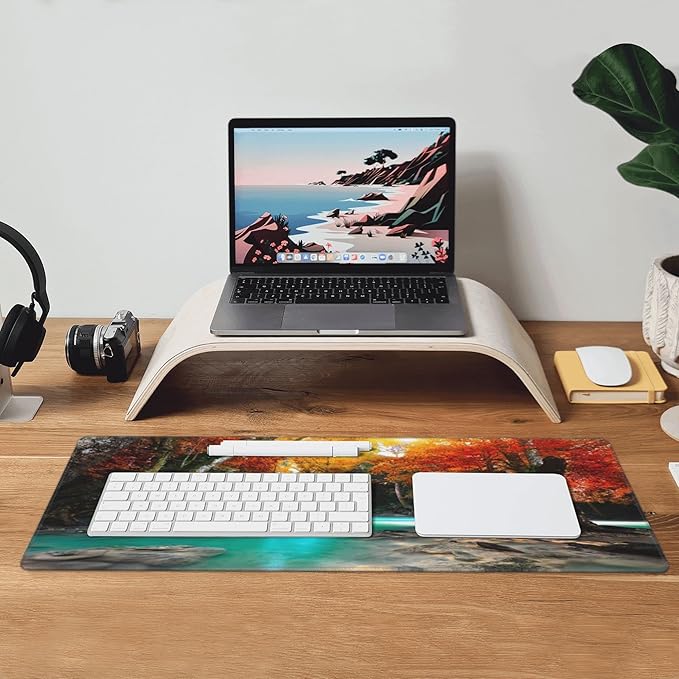 Deep Forest Waterfall Extended Big Mouse Pad Large, XL Gaming Mouse Pad Desk Pad - Image 9