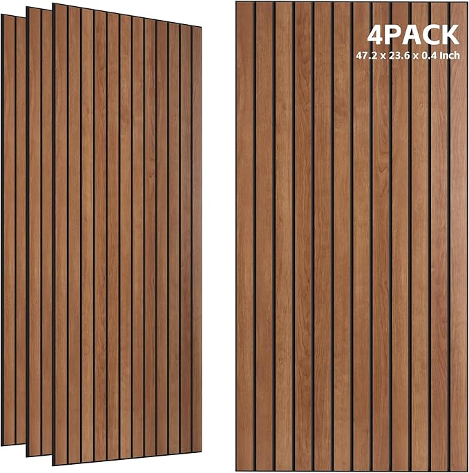 TO-TH Wood-Look Sound Panels, 4 Pack 47.2” x 23.6” Soundproof Wall Panels by TO-TH