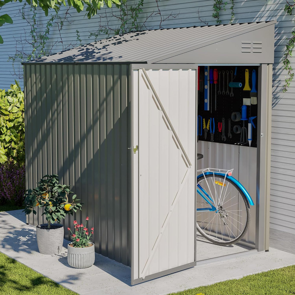 yopto 4x7 ft outdoor storage shed lean to, main product view