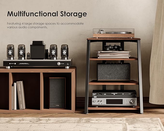 FITUEYES Design 4-Tier AV Media Stand Corner Shelf - Image 4