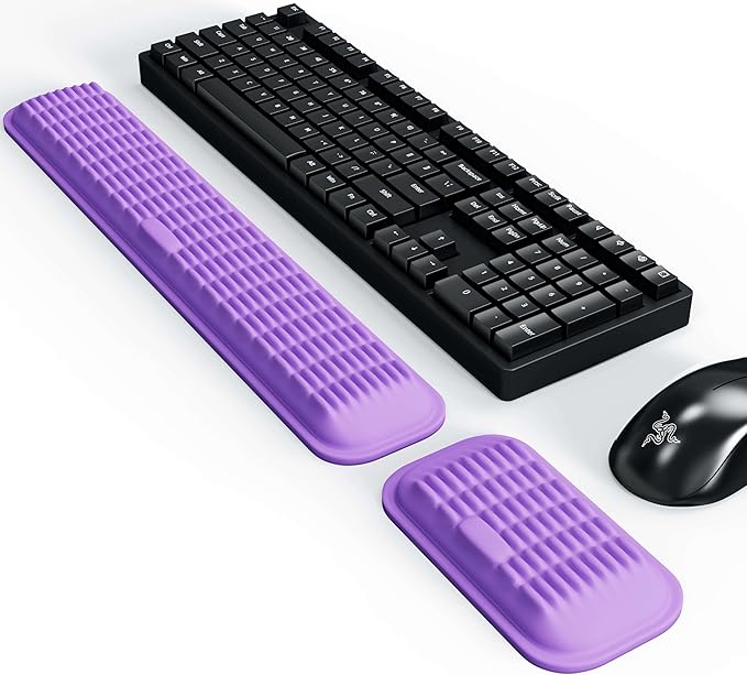 MEKASS Ergonomic Wrist Rest for Keyboard and Mouse, Soft Memory Foam Keyboard - Image 4