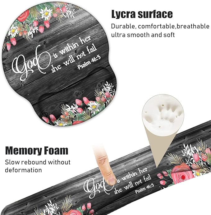 Keyboard Wrist Rest and Mouse Pad Wrist Support Set - Image 6