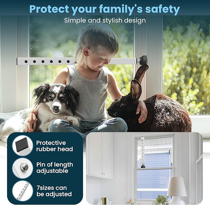 Gadgetzan 2 Pack Window Security Bars Adjustable 11"-18", Portable Short - Image 3