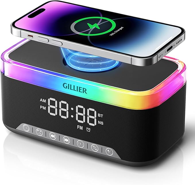 GILLIER Wireless Charging Alarm Clock Radio by GiftHerCook