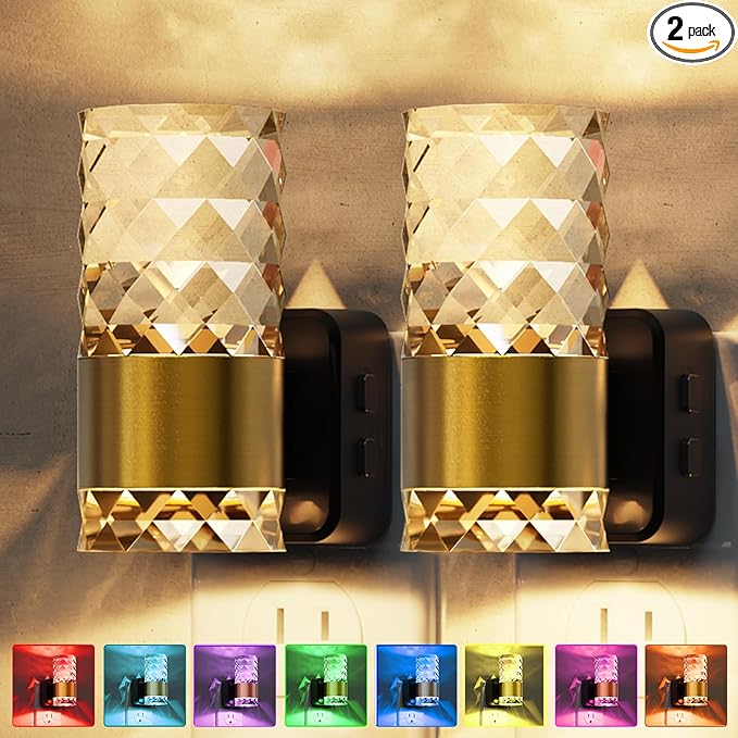L LOHAS LED Night Light, Night Lights Plug into Wall, 2 Pack 10-Color RGB by LLOHASLED