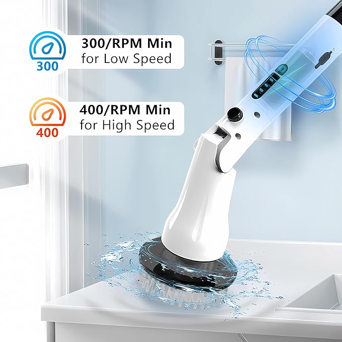 Electric Spin Scrubber, Hillyfe Bathroom Scrubber Electric - Image 4