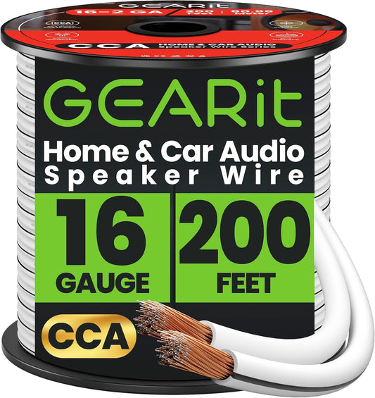 16AWG Speaker Wire, GearIT Pro Series 16 Gauge Speaker Wire Cable Great Use