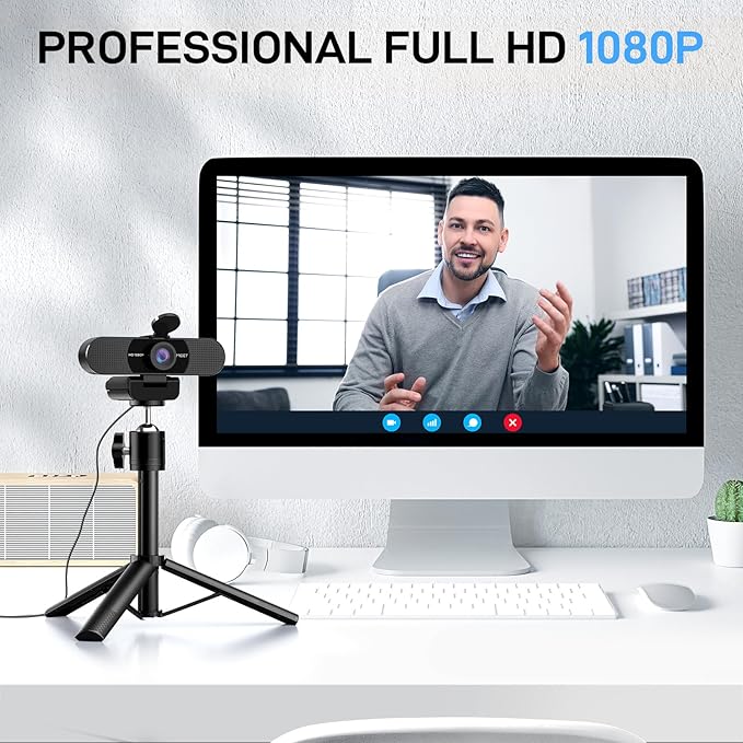 EMEET C960 Webcam with Tripod, 1080P Webcam with Microphone, Adjustable Height - Image 4