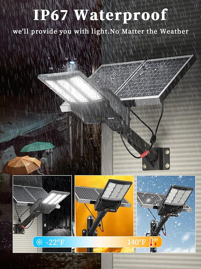 Ofuray OL-12000W Solar Street Lights Outdoor, Parking Lot Lights Commercial - Image 3