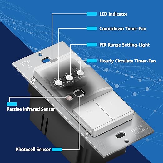 LIDER Humidity Sensor Switch and Motion Sensor Light Switch, PIR Sensor - Image 5
