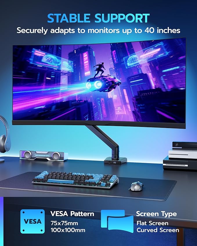 ARES WING Heavy Duty Single Monitor Arm - Image 5