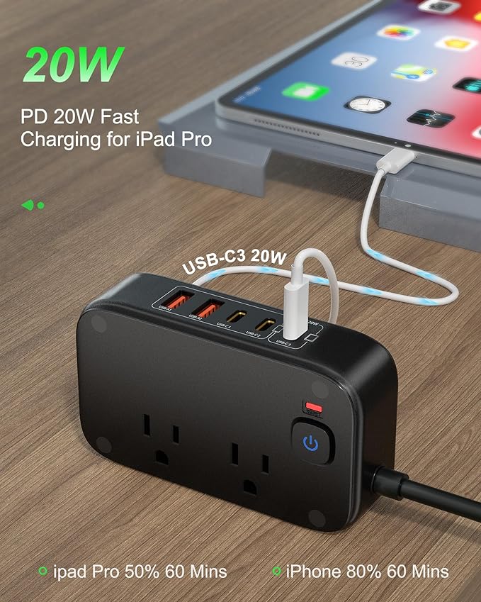 KWRNVO 5FT Travel Power Strip - Image 4