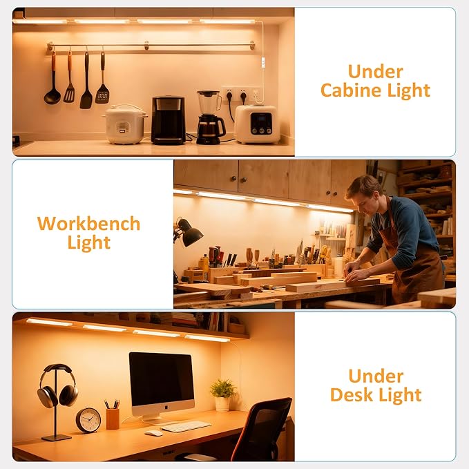 maylit Under Cabinet Lighting Plug in, Renter Friendly Lamp, Wired 110V 120V - Image 4