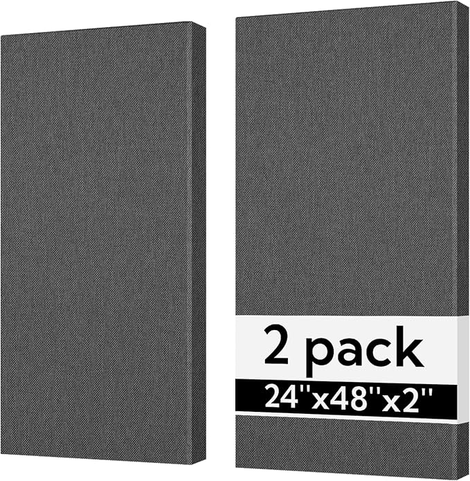 Olanglab Sound Absorbing Acoustic Wall Panels 2 Pack, Large Fabric Wrapped by Olanglab