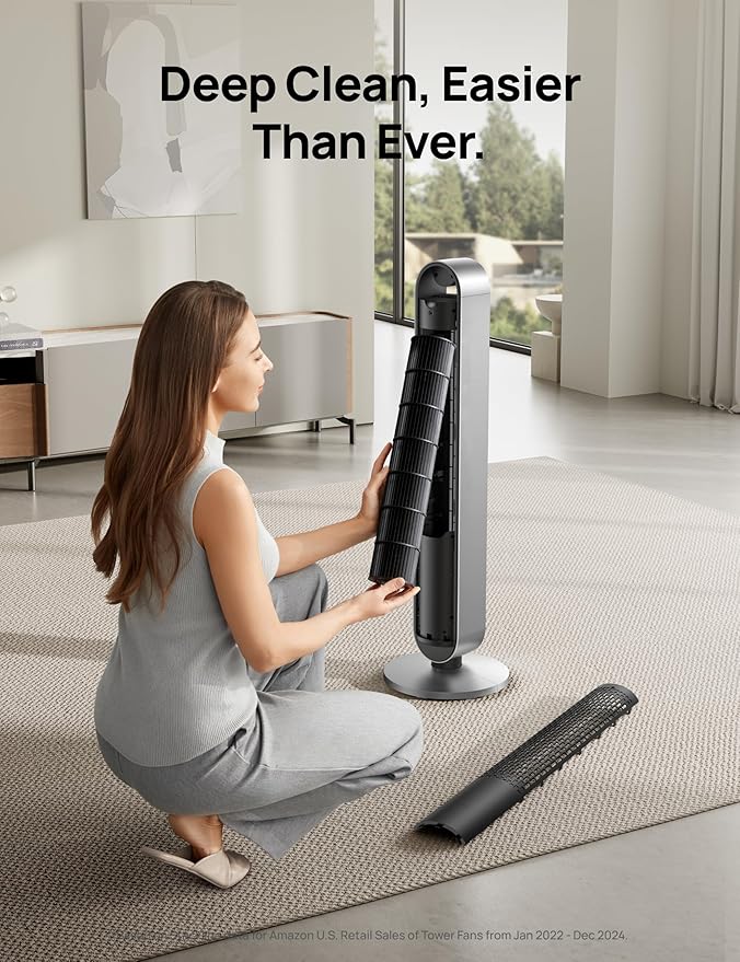 DREO Tower Fan for Bedroom, 42 Inch 120° Oscillating Fan, 25dB Quiet DC Motor - Image 6