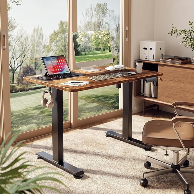 Veken 39.4" Small Electric Standing Desk, Height Adjustable Sit Stand Up - Image 3