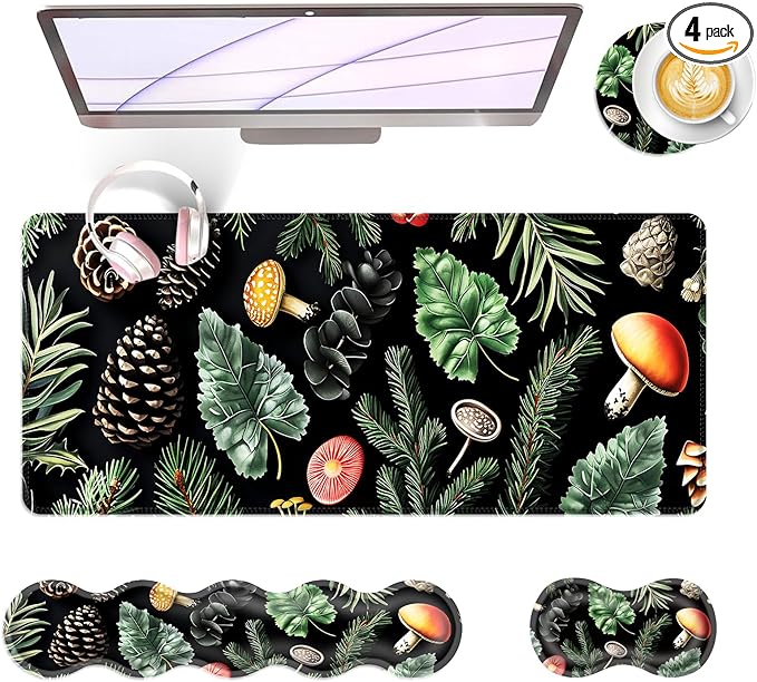 BFUKVOU Large Keyboard Mouse Pad Set, Extended Mouse Pad+Keyboard Wrist Rest by Unknown