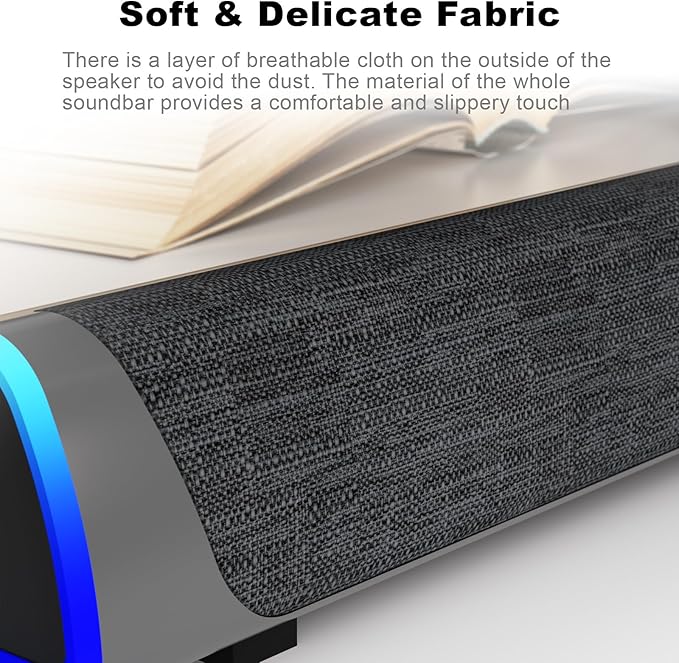 SOULION R30 Computer Speakers, USB Powered PC Speaker, Colorful LED Lights - Image 8