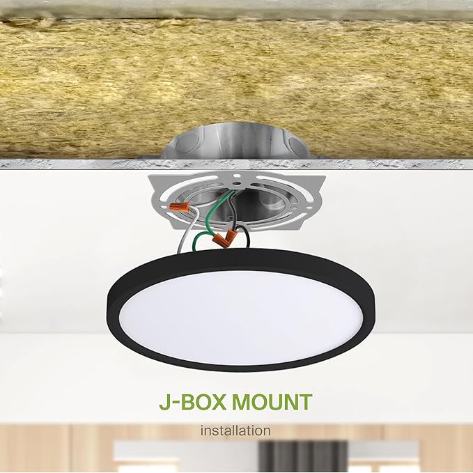 ASD LED 9" Round Flush Mount Ceiling Light Fixture, Low Profile Surface - Image 7