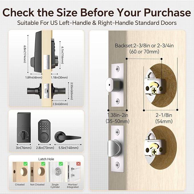 VCHOO Keyless Entry Door Lock Set Smart Locks - Image 7