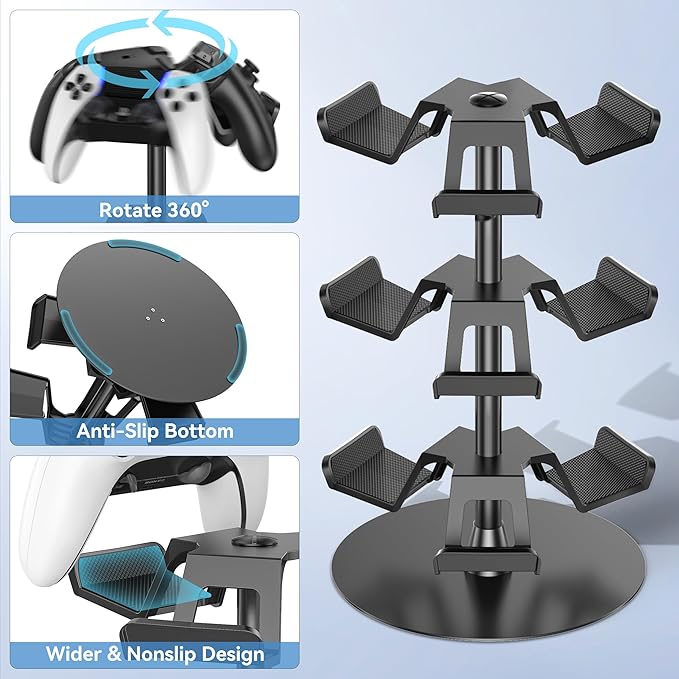 Kosker Headset Stand 3 Tiers for Desk, Rotatable Gaming Controller Stand for - Image 3