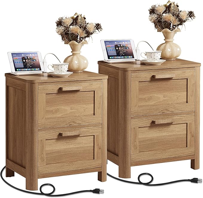 Joaxswe Farmhouse Nightstand Set of 2 by Joaxswe