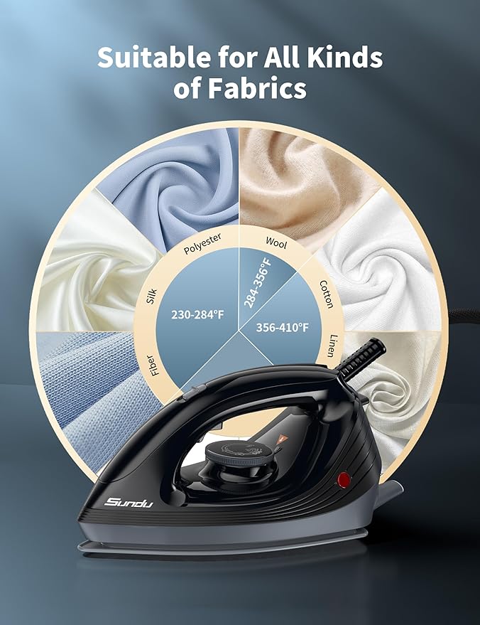 Sundu Steam Iron, 40g/min Continuous Steam, 44 OZ Removable Tank, Built-In Pump - Image 4