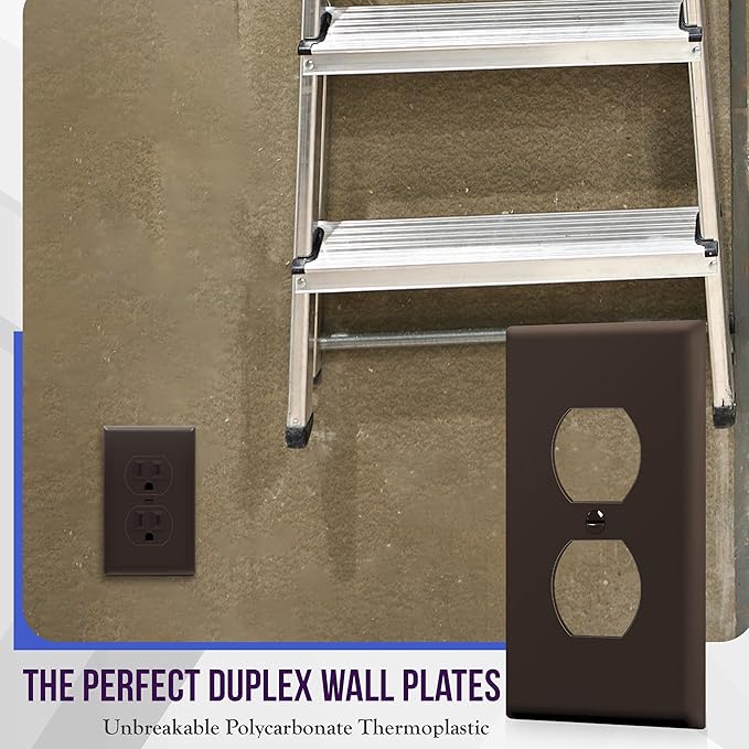 ENERLITES Duplex Receptacle Outlet Wall Plate, Gloss Finish, Size 1-Gang 4.50" - Image 3