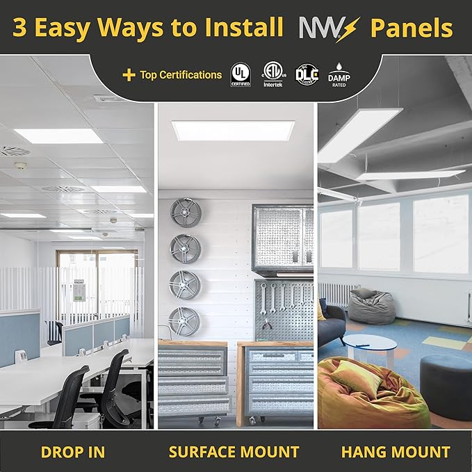 NUWATT 40 Pack 2x2 LED Flat Panel Lighting, Drop Ceiling Light Wattage - Image 8