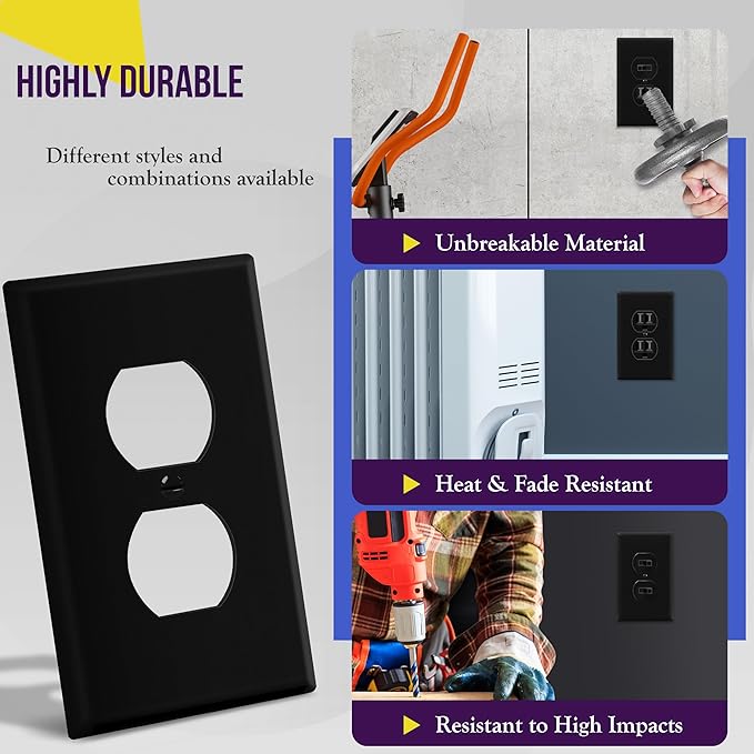 ENERLITES Duplex Receptacle Outlet Wall Plate, Electrical Outlet Cover - Image 4