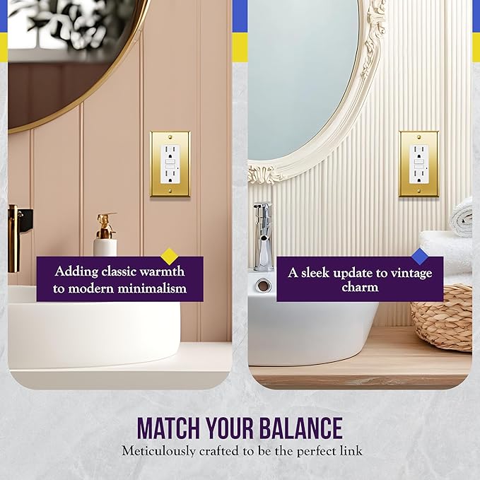 ENERLITES Decorator Switch or Outlet Metal Wall Plate, Stainless Steel Outlet - Image 4
