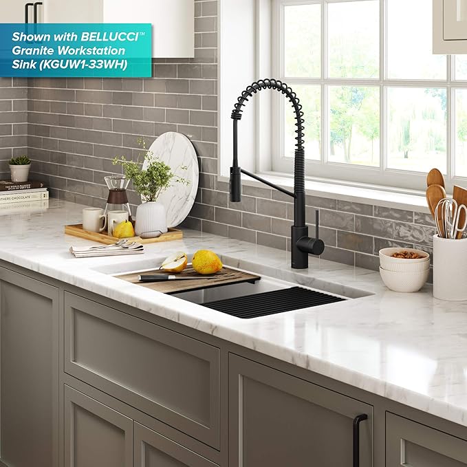 KRAUS Oletto Commercial Style Single Handle Pull Down Kitchen Faucet - Image 12