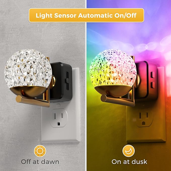 L LOHAS LED Night Lights Plug Into Wall, Dusk to Dawn Sensor, 10-Color RGB - Image 4