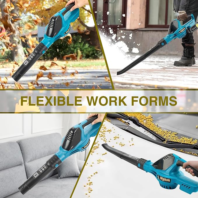 Wgkok Leaf Blower Cordless - 21V 5-Speed Mode Electric Cordless Leaf Blower - Image 6