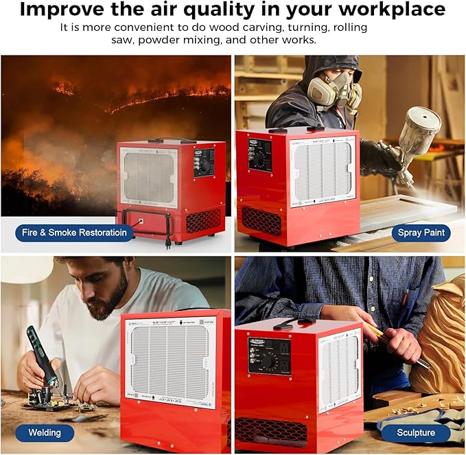 ALORAIR Portable Air Filtration System Built-In Ionizer, 180° Air Intake - Image 8